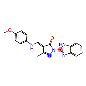 (4E)-2-(1H-BENZIMIDAZOL-2-YL)-4-{[(4-METHOXYPHENYL)AMINO]METHYLENE}-5-METHYL-2,4-DIHYDRO-3H-PYRAZOL-3-ONE