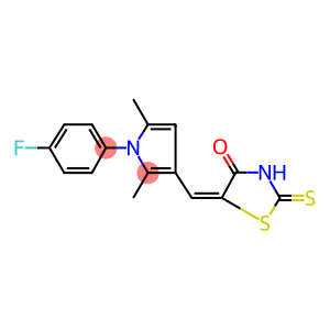 (5E)-5-{[1-(4-FLUOROPHENYL)-2,5-DIMETHYL-1H-PYRROL-3-YL]METHYLENE}-2-THIOXO-1,3-THIAZOLIDIN-4-ONE