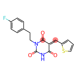 (5E)-1-[2-(4-FLUOROPHENYL)ETHYL]-5-(THIEN-2-YLMETHYLENE)PYRIMIDINE-2,4,6(1H,3H,5H)-TRIONE