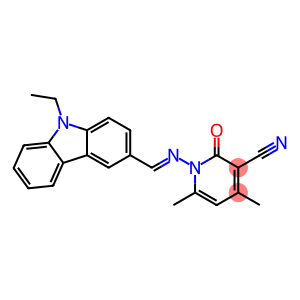 1-{[(E)-(9-ethyl-9H-carbazol-3-yl)methylidene]amino}-4,6-dimethyl-2-oxo-1,2-dihydro-3-pyridinecarbonitrile