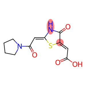 (2E)-[(2E)-4-OXO-2-(2-OXO-2-PYRROLIDIN-1-YLETHYLIDENE)-1,3-THIAZOLIDIN-5-YLIDENE]ACETIC ACID