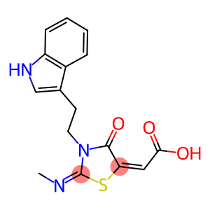 (2E)-[(2E)-3-[2-(1H-INDOL-3-YL)ETHYL]-2-(METHYLIMINO)-4-OXO-1,3-THIAZOLIDIN-5-YLIDENE]ACETIC ACID