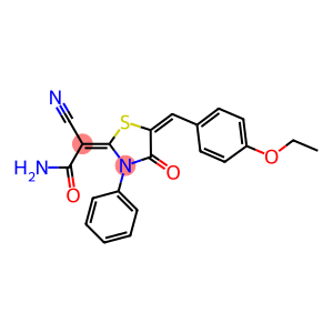 (2E)-2-CYANO-2-[(5E)-5-(4-ETHOXYBENZYLIDENE)-4-OXO-3-PHENYL-1,3-THIAZOLIDIN-2-YLIDENE]ACETAMIDE