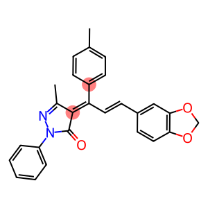 (E)-4-((E)-3-(BENZO[D][1,3]DIOXOL-5-YL)-1-P-TOLYLALLYLIDENE)-3-METHYL-1-PHENYL-1H-PYRAZOL-5(4H)-ONE