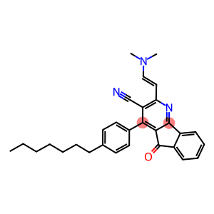 2-[(E)-2-(DIMETHYLAMINO)ETHENYL]-4-(4-HEPTYLPHENYL)-5-OXO-5H-INDENO[1,2-B]PYRIDINE-3-CARBONITRILE