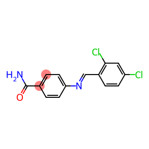 4-{[(E)-(2,4-dichlorophenyl)methylidene]amino}benzamide