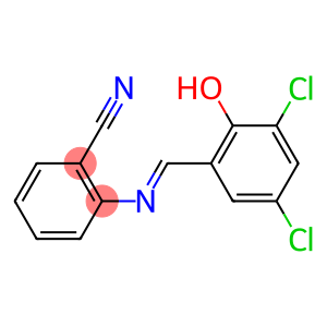 2-{[(E)-(3,5-dichloro-2-hydroxyphenyl)methylidene]amino}benzonitrile