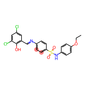 4-{[(E)-(3,5-dichloro-2-hydroxyphenyl)methylidene]amino}-N-(4-ethoxyphenyl)benzenesulfonamide