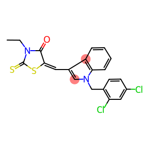 (5E)-5-{[1-(2,4-DICHLOROBENZYL)-1H-INDOL-3-YL]METHYLENE}-3-ETHYL-2-THIOXO-1,3-THIAZOLIDIN-4-ONE
