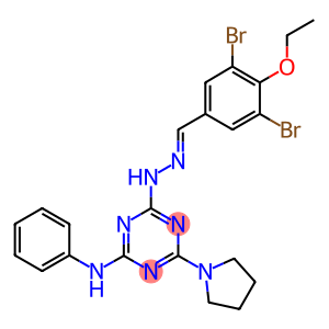 (E)-4-(2-(3,5-DIBROMO-4-ETHOXYBENZYLIDENE)HYDRAZINYL)-N-PHENYL-6-(PYRROLIDIN-1-YL)-1,3,5-TRIAZIN-2-AMINE
