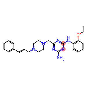 (E)-6-((4-CINNAMYLPIPERAZIN-1-YL)METHYL)-N2-(2-ETHOXYPHENYL)-1,3,5-TRIAZINE-2,4-DIAMINE