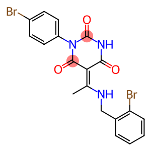 (5E)-5-{1-[(2-BROMOBENZYL)AMINO]ETHYLIDENE}-1-(4-BROMOPHENYL)PYRIMIDINE-2,4,6(1H,3H,5H)-TRIONE