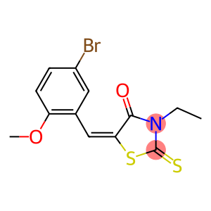 5-[(E)-(5-bromo-2-methoxyphenyl)methylidene]-3-ethyl-2-thioxo-1,3-thiazolan-4-one