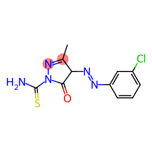 4-[(E)-2-(3-chlorophenyl)diazenyl]-3-methyl-5-oxo-4,5-dihydro-1H-pyrazole-1-carbothioamide