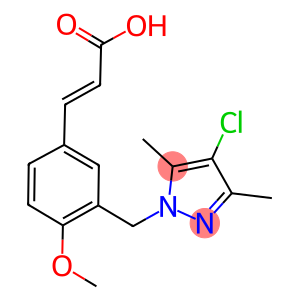 (2E)-3-{3-[(4-chloro-3,5-dimethyl-1H-pyrazol-1-yl)methyl]-4-methoxyphenyl}acrylic aci