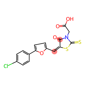 ((5E)-5-{[5-(4-CHLOROPHENYL)-2-FURYL]METHYLENE}-4-OXO-2-THIOXO-1,3-THIAZOLIDIN-3-YL)ACETIC ACID