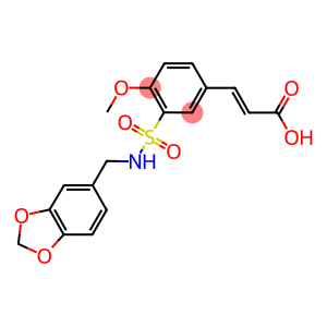 (2E)-3-(3-([(1,3-BENZODIOXOL-5-YLMETHYL)AMINO]SULFONYL)-4-METHOXYPHENYL)ACRYLIC ACID