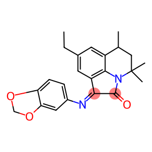 (E)-1-(BENZO[D][1,3]DIOXOL-5-YLIMINO)-8-ETHYL-4,4,6-TRIMETHYL-5,6-DIHYDRO-1H-PYRROLO[3,2,1-IJ]QUINOLIN-2(4H)-ONE