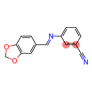 3-{[(E)-1,3-benzodioxol-5-ylmethylidene]amino}benzonitrile