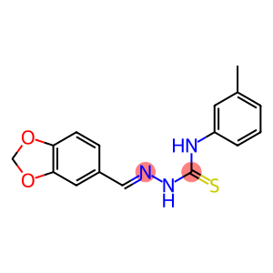 2-[(E)-1,3-benzodioxol-5-ylmethylidene]-N-(3-methylphenyl)-1-hydrazinecarbothioamide