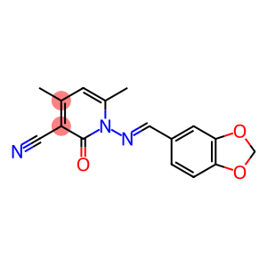 1-{[(E)-1,3-benzodioxol-5-ylmethylidene]amino}-4,6-dimethyl-2-oxo-1,2-dihydro-3-pyridinecarbonitrile