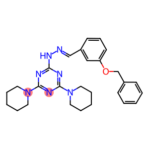 (E)-2-(2-(3-(BENZYLOXY)BENZYLIDENE)HYDRAZINYL)-4,6-DI(PIPERIDIN-1-YL)-1,3,5-TRIAZINE