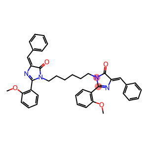 (E)-4-BENZYLIDENE-1-(6-((Z)-4-BENZYLIDENE-2-(2-METHOXYPHENYL)-5-OXO-4,5-DIHYDROIMIDAZOL-1-YL)HEXYL)-2-(2-METHOXYPHENYL)-1H-IMIDAZOL-5(4H)-ONE