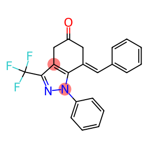 7-(E)-BENZYLIDENE-4,5,6,7-TETRAHYDRO-5-OXO-1-PHENYL-3-TRIFLUOROMETHYL-1H-INDAZOLE