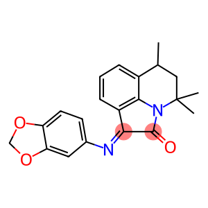 (1E)-1-(1,3-BENZODIOXOL-5-YLIMINO)-4,4,6-TRIMETHYL-5,6-DIHYDRO-4H-PYRROLO[3,2,1-IJ]QUINOLIN-2(1H)-ONE