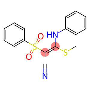 (E)-3-anilino-3-(methylsulfanyl)-2-(phenylsulfonyl)-2-propenenitrile