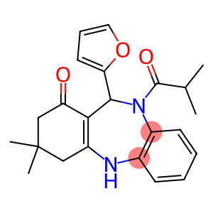 11-(2-furyl)-10-isobutyryl-3,3-dimethyl-2,3,4,5,10,11-hexahydro-1H-dibenzo[b,e][1,4]diazepin-1-one