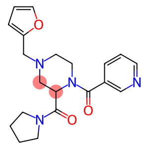 4-(2-FURYLMETHYL)-1-(PYRIDIN-3-YLCARBONYL)-2-(PYRROLIDIN-1-YLCARBONYL)PIPERAZINE