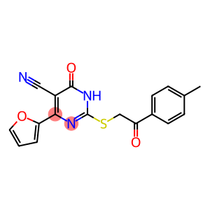 4-(2-furyl)-2-{[2-(4-methylphenyl)-2-oxoethyl]sulfanyl}-6-oxo-1,6-dihydro-5-pyrimidinecarbonitrile