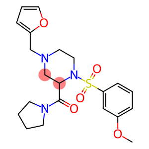 4-(2-FURYLMETHYL)-1-[(3-METHOXYPHENYL)SULFONYL]-2-(PYRROLIDIN-1-YLCARBONYL)PIPERAZINE