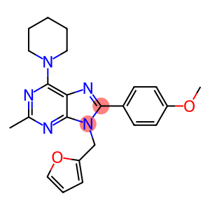 9-((FURAN-2-YL)METHYL)-8-(4-METHOXYPHENYL)-2-METHYL-6-(PIPERIDIN-1-YL)-9H-PURINE