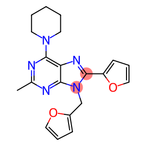 8-(FURAN-2-YL)-9-((FURAN-2-YL)METHYL)-2-METHYL-6-(PIPERIDIN-1-YL)-9H-PURINE