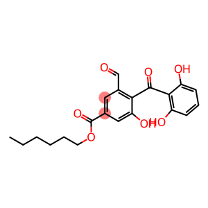 3-Formyl-5-hydroxy-4-(2,6-dihydroxybenzoyl)benzoic acid hexyl ester