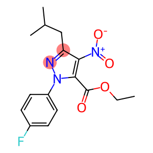 1-(4-FLUOROPHENYL)-3-(2-METHYLPROPYL)-4-NITRO-1H-PYRAZOLE-5-CARBOXYLIC ACID ETHYL ESTER