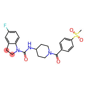 5-FLUORO-N-(1-[4-(METHYLSULFONYL)BENZOYL]PIPERIDIN-4-YL)INDOLINE-1-CARBOXAMIDE