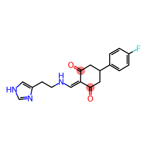 5-(4-FLUOROPHENYL)-2-({[2-(1H-IMIDAZOL-4-YL)ETHYL]AMINO}METHYLENE)CYCLOHEXANE-1,3-DIONE