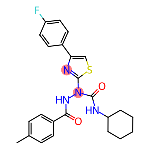 1-[4-(4-FLUOROPHENYL)-1,3-THIAZOL-2-YL]-N-CYCLOHEXYL-2-(4-METHYLBENZOYL)-1-HYDRAZINECARBOXAMIDE