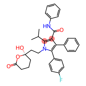 5-(4-fluorophenyl)-2-(1-methyl-ethyl)-N,4-diphenyl-1-[2-[(2R,4R)-tetrahydro- hydroxy-6-oxo-2H-pyran-2-yl]ethyl]-1Hpyrrole-3-carboxamide