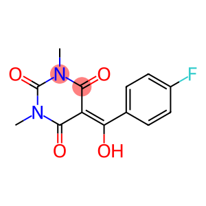 5-[(4-FLUOROPHENYL)(HYDROXY)METHYLENE]-1,3-DIMETHYLPYRIMIDINE-2,4,6(1H,3H,5H)-TRIONE