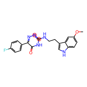 6-(4-FLUOROPHENYL)-3-{[2-(5-METHOXY-1H-INDOL-3-YL)ETHYL]AMINO}-1,2,4-TRIAZIN-5(4H)-ONE