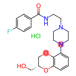 5-[4-(4-FLUOROBENZAMIDOETHYL)-PIPERAZIN-1-YL]-2-HYDROXYMETHYL-1,4-BENZODIOXANE HYDROCHLORIDE