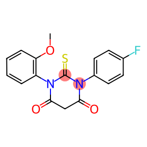 1-(4-FLUOROPHENYL)-3-(2-METHOXYPHENYL)-2-THIOXODIHYDROPYRIMIDINE-4,6(1H,5H)-DIONE