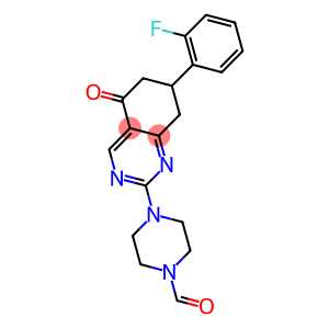 4-[7-(2-FLUOROPHENYL)-5-OXO-5,6,7,8-TETRAHYDROQUINAZOLIN-2-YL]PIPERAZINE-1-CARBALDEHYDE