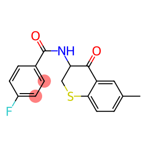 4-fluoro-N-(6-methyl-4-oxo-3,4-dihydro-2H-thiochromen-3-yl)benzenecarboxamide