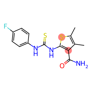 2-{[(4-fluoroanilino)carbothioyl]amino}-4,5-dimethylthiophene-3-carboxamide