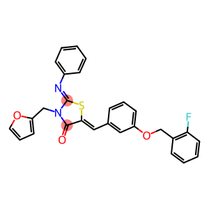 5-{3-[(2-fluorobenzyl)oxy]benzylidene}-3-(2-furylmethyl)-2-(phenylimino)-1,3-thiazolidin-4-one